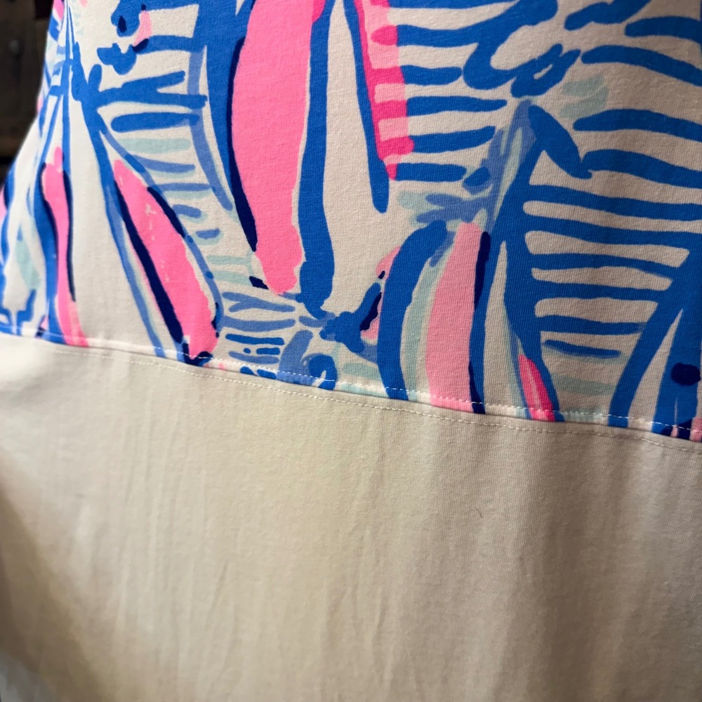 Lilly Pulitzer Sailboat Colorblock Top L White Blue Pink Nautical Tee - Picture 4 of 6